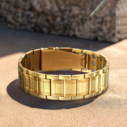 Powerful Strength Gold Stainless Steel 3X Magnetic Bracelet for Men