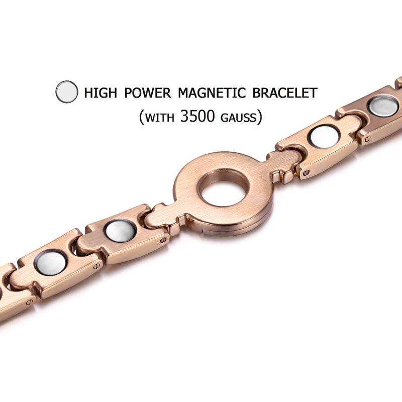 Rainso Titanium Steel Health Magnetic Therapy Bracelets Pain Relief for Arthritis 