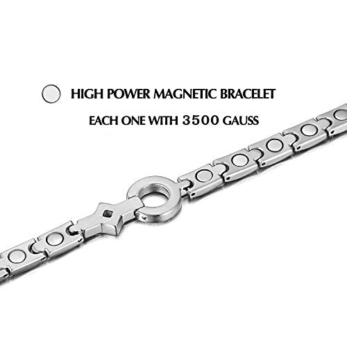 Pure Titanium Steel Womens Magnetic Bracelet for Pain Relieve