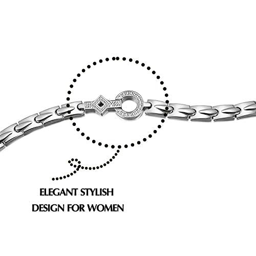 Pure Titanium Steel Womens Magnetic Bracelet for Pain Relieve